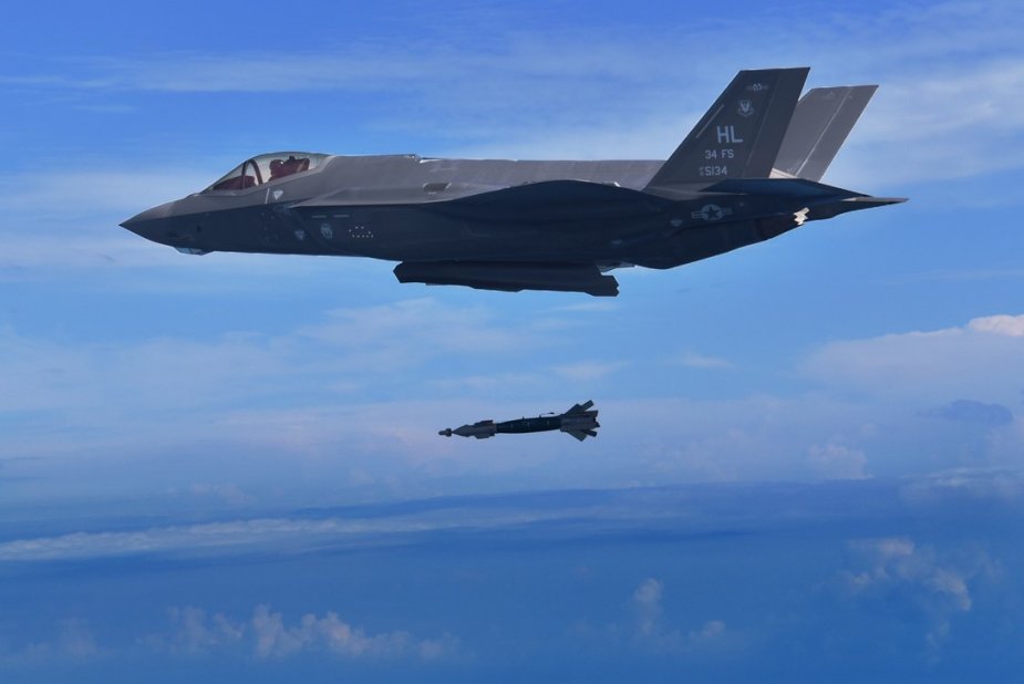 F 35A drops GBU 49 bomb for the first time in combat training