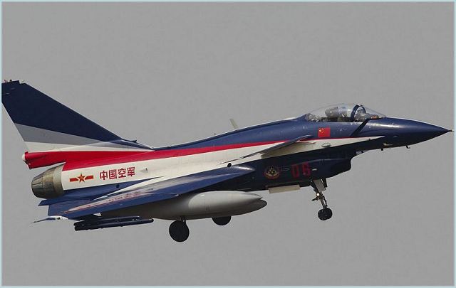 J-10A multi-role fighter aircraft of the flight acrobatic team of the People's Liberation Army Air Force (PLAAF)