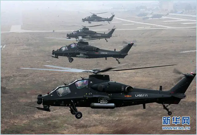 Chinese Armed Forces launch a new combat training program with new attack helicopters WZ-10 and WZ-19. An army aviation brigade under the Nanjing Military Area Command (MAC) of the Chinese People's Liberation Army (PLA) organizes a helicopter flight training, in a bid to temper the tactical skills of the pilots and the helicopter operation-and-control capability. 