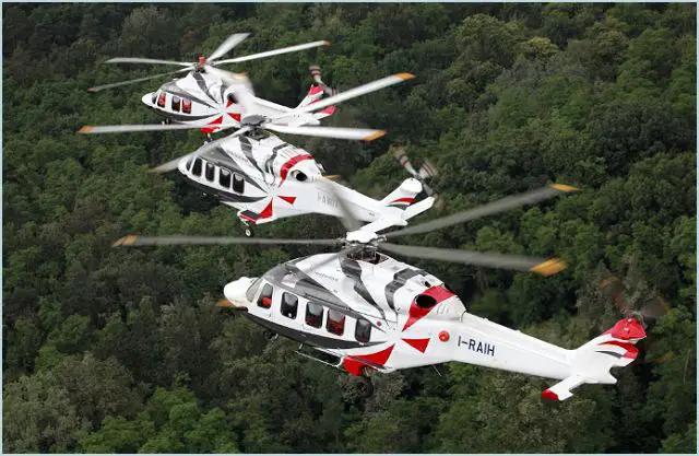 The all new AW189 (above) was launched in June 2011 in response to the growing market demand for a modern technology long range helicopter in the 8-tonne class for offshore and SAR missions. Civil certification is on schedule to be achieved in the second half of 2013 with deliveries to follow soon after. 