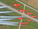 The British Royal Air Force Aerobatic Team, the Red Arrows, promises to thrill crowds at the Dubai Air show later this month with loops, rolls and precision formations.The team began a Middle East tour on Monday and will also perform in Al Ain and Abu Dhabi and in Kuwait, Oman, Qatar, Saudi Arabia and Jordan.