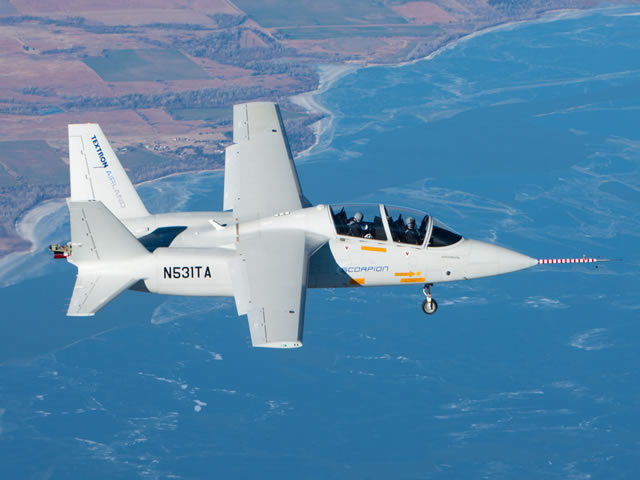 Textron AirLand, LLC, a joint venture between Textron Inc. and AirLand Enterprises, LLC, today announced that the Scorpion Intelligence, Surveillance and Reconnaissance (ISR)/Strike aircraft completed its first flight at 10:30 AM Central Time. 