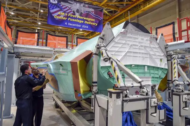 Northrop Grumman Corporation has completed – on budget and on schedule – the center fuselage for the first F-35 Lightning II aircraft to be ordered by Norway, a conventional takeoff and landing (CTOL) variant designated AM-1.