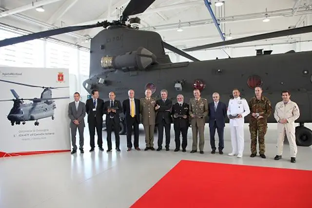 AgustaWestland announced today, October 2nd, that the Italian Army has taken delivery of its first two ICH-47F Chinook helicopters during an official ceremony held at Vergiate plant (Italy) today. The ceremony was attended by the Italian Army Chief of Staff Gen. Claudio Graziano, the Director of ARMAEREO Lt. General Domenico Esposito and representatives from the industry.