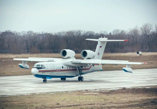 Russian Emergencies Ministry receives first production Be 200ChS amphibious aircraft 640 001