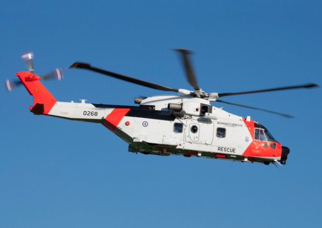 Leonardo delivers first of 16 AW101 SAR choppers to Norway 640 001
