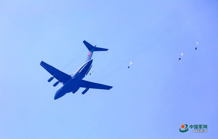 PLAAF Y 20 airlifter conducts first airdrop and air delivery training exercise 001