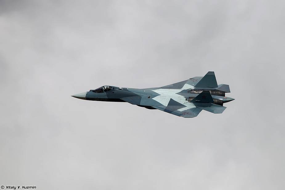 First serial production of Sukhoi Su 57 fighter aircraft delivered to Russian Air Force test center 925 001