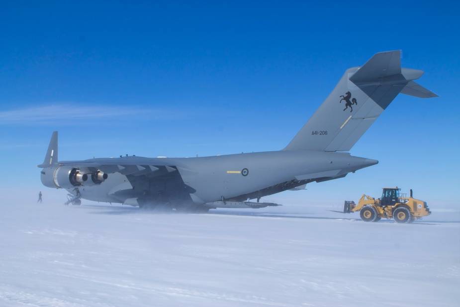 Australian Air Force C 17A performs first season Antarctic flight to Wilkins Aerodome 1
