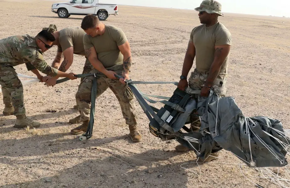 Successful precision airdrop GPS guided pallets test in Kuwait 03