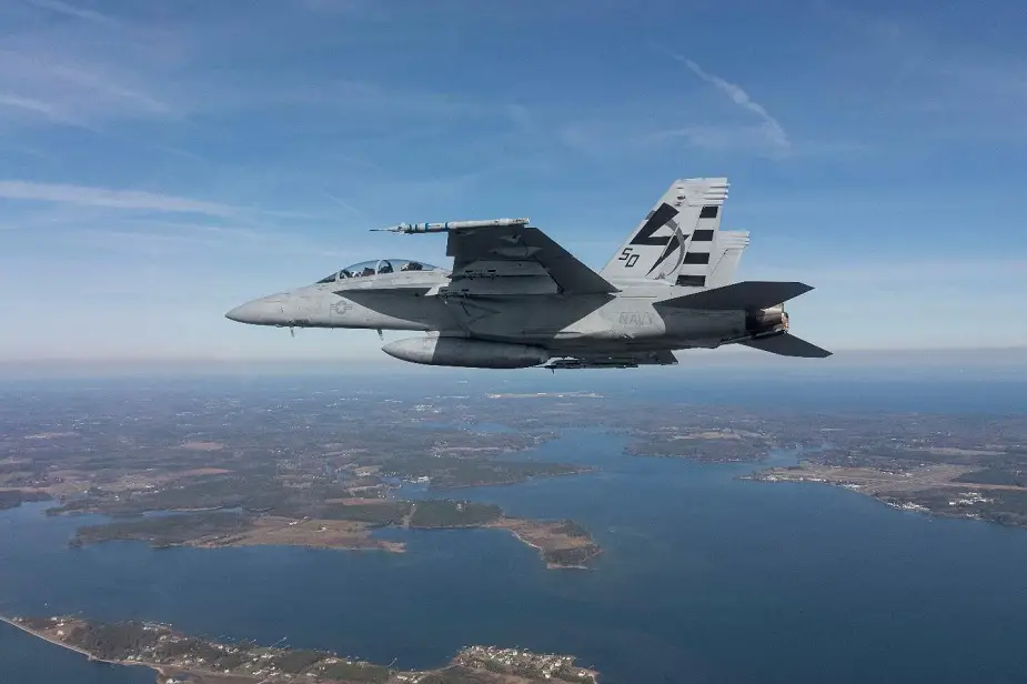Navy completes first flight of next gen air combat training system on FA 18 Super Hornet