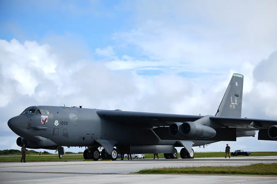 US Air Force B 52H Stratofortress arrive at Andersen AFB for bomber task force deployment