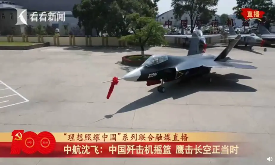 PLA Air Force FC 31 stealth fighter jet prototype showcased at Shenyang Aircraft Corporation Aviation Expo Park