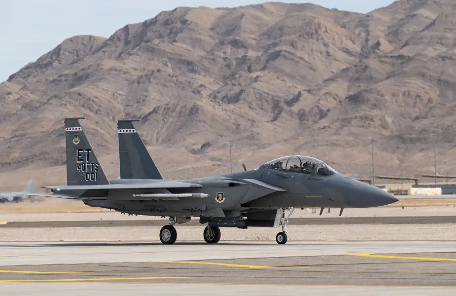 F 15EX undergoes first operational test mission at Nellis AFB 01