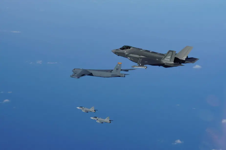 B 52 JAS Gripen and F 35 on joint mission over Norway 03