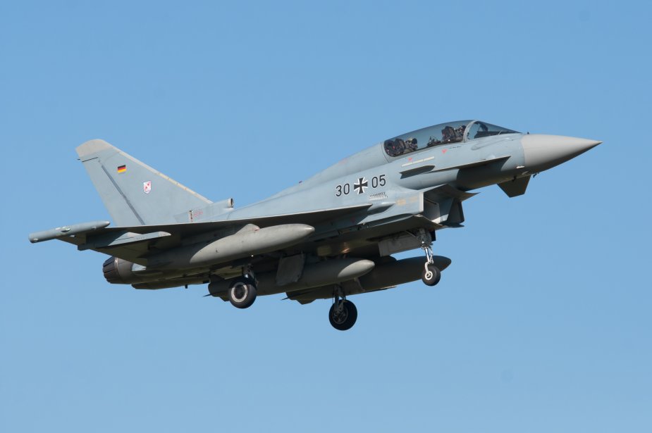 German Eurofighter Typhoon fighter jets patrolling skies over Poland