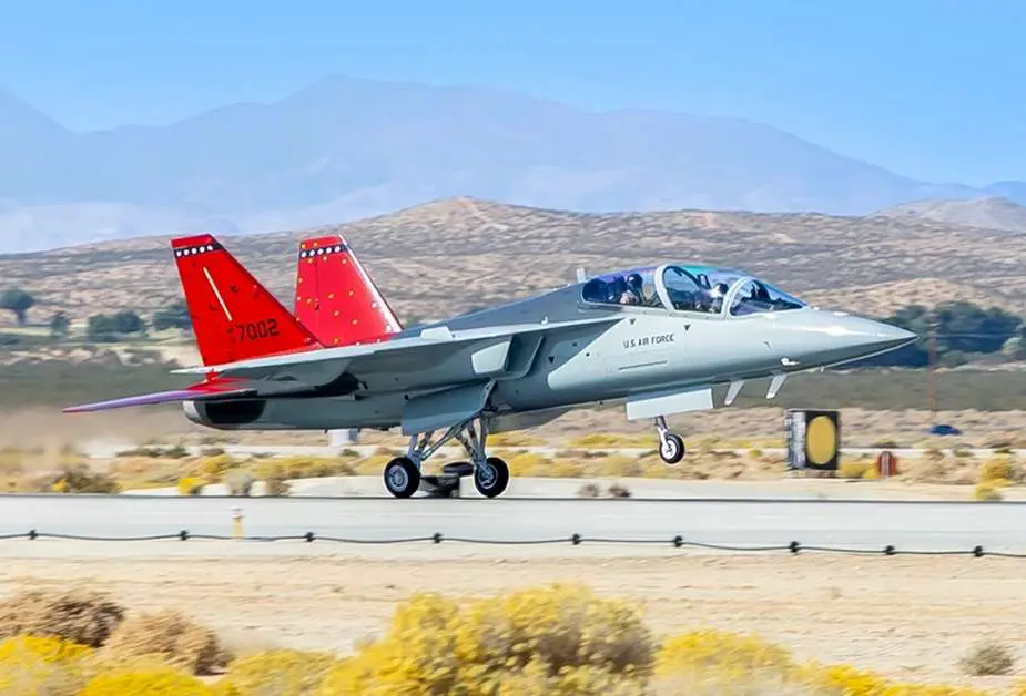First Boeing T 7A Red Hawk lands at Edwards AFB to start USAF developmental flight test campaign 1