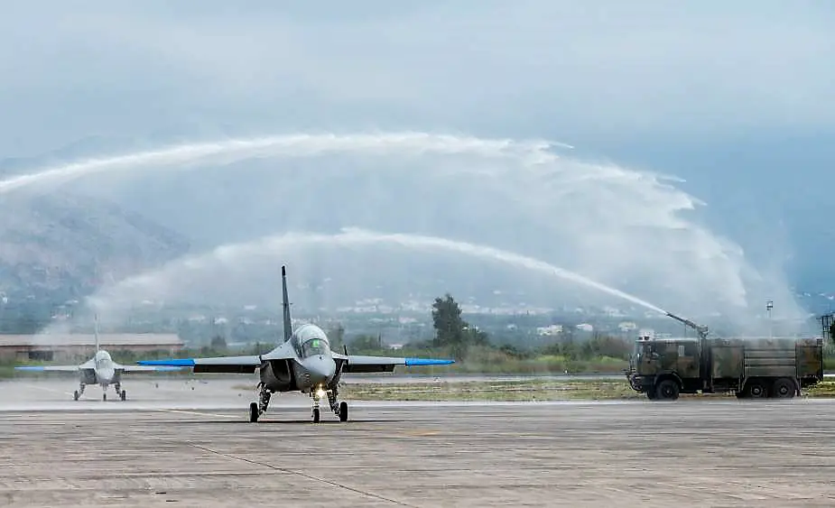 First two M 346 Master training jets land at Hellenic International Flight Training Center in Kalamata 1