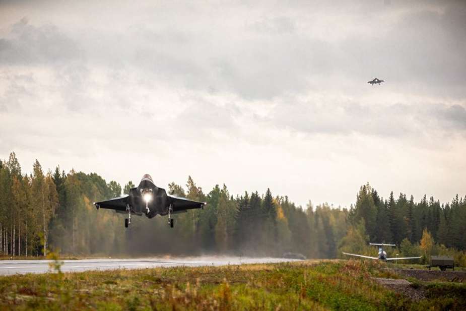 F 35A and Typhoon Fighter Jets Demonstrate Highway Landings 925 001