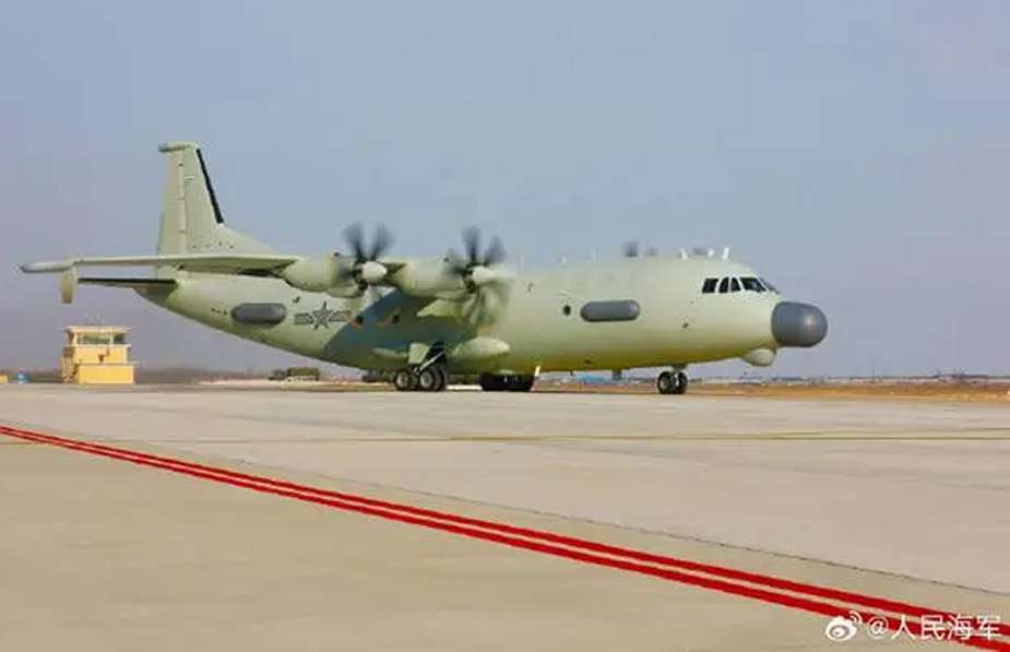 Chinas Naval Force showcases rare Gaoxin 8 EW aircraft with advanced low observable coating