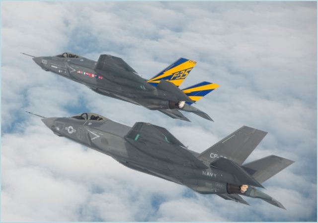 For the first time, two Lockheed Martin [NYSE: LMT] F-35C Lightning II carrier variant test aircraft launched together and conducted formation flying at Naval Air Station Patuxent River, Md., Wednesday. 
