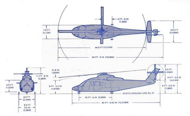 Sikorsky S 76 Helicopter Dimensions